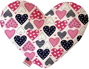 Mixed Canvas Heart Dog Toy (size: 8 Inch)