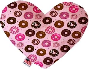 Pink Donuts 6 inch Canvas Heart Dog Toy (size: 6 Inch)