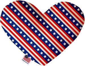Stars and Stripes 6 inch Canvas Heart Dog Toy (size: 6 Inch)