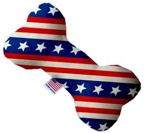 Stars and Stripes 10 inch Canvas Bone Dog Toy (size: 10 Inch)