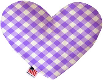 Purple Plaid 8 inch Stuffing Free Heart Dog Toy (size: 8 Inch)