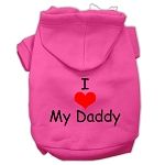 I Love My Daddy Screen Print Pet Hoodies Bright Pink (size: XS (8))