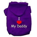 I Love My Daddy Screen Print Pet Hoodies Purple (size: XS (8))