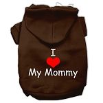 I Love My Mommy Screen Print Pet Hoodies Brown (size: XS (8))