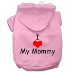 I Love My Mommy Screen Print Pet Hoodies Pink (size: XS (8))