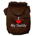 I Love My Daddy Screen Print Pet Hoodies Brown (size: S (10))