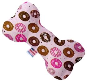 Pink Donuts 8 inch Canvas Bone Dog Toy (size: 8 Inch)
