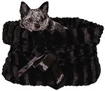 Black Reversible Snuggle Bugs Pet Bed, Bag, and Car Seat in One (size: )