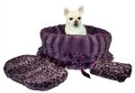 Purple Cheetah Reversible Snuggle Bugs Pet Bed, Bag, and Car Seat in One (size: )