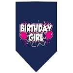 Birthday girl Screen Print Bandana Navy Blue (size: Small)