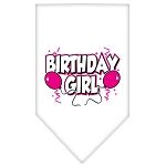 Birthday Girl Screen Print Bandana White (size: Small)