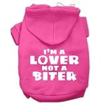 I'm a Lover not a Biter Screen Printed Dog Pet Hoodies Bright Pink (size: L (14))